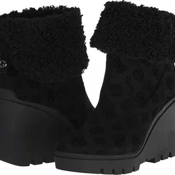 GUESS Women's Tabloid Fashion Boot High Heel Platform Black Size 10 - Picture 2 of 8